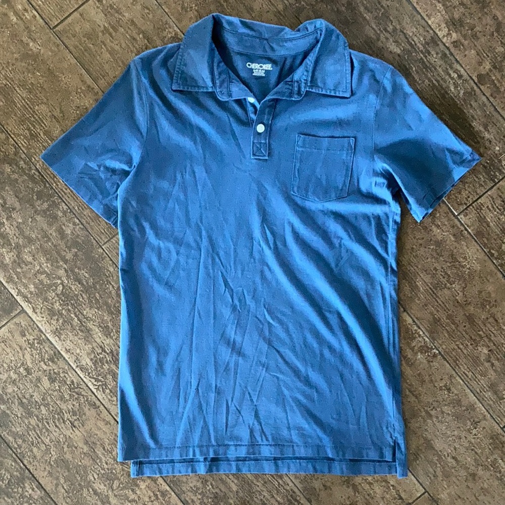 Boys blue polo NWOT L(12-14)
